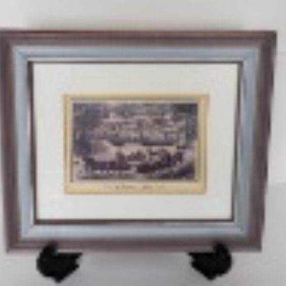 Vtg CURRIER & IVES Framed Print New York CENTRAL PARK IN WINTER Scene Horses - Picture 9 of 9